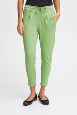 pantalon cropped femme à pinces green tea ichi
