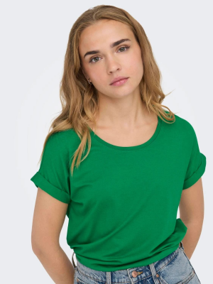 t-shirt femme manches courtes only vert face